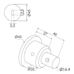 Vg/loft beslag for 20 mm