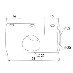 Krydsbeslag for 20 mm