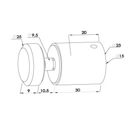 Glasbeslag for 15 mm