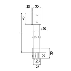 Stabilisationsstang for loft/glas