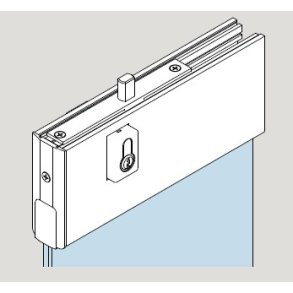Dorma 40.712 TP Easy Safe, top m/lodret riglel�s, alu natur  Max 1200 mm 