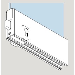 Dorma 40.721/821 TP Easy Safe, bundskinne venstre/h�jre m/sidefallel�s, alu natur  max.1200 mm