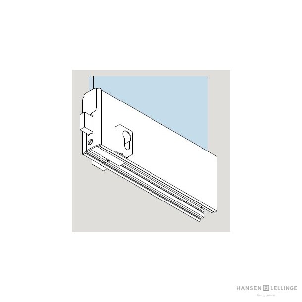 Dorma 40.721/821 TP Easy Safe, bundskinne venstre/h�jre m/sidefallel�s, alu natur  max.1200 mm