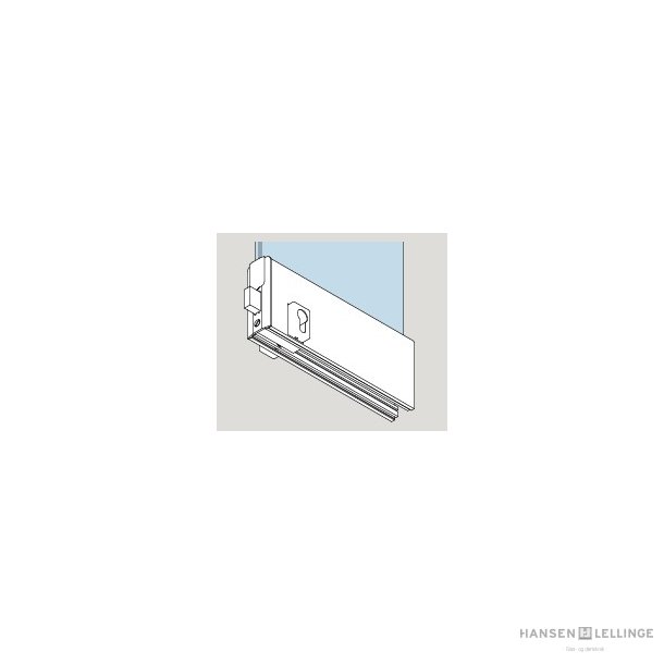 Dorma 40.775/777 V/H TA Easy Safe bundskinne alu natur, m/lodret l�s, m/BTS-indsats, m. fri bagkant