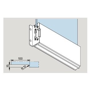Dorma 40.911/913 TP Easy Safe bundskinne venstre/h�jre m/elblik m/kappe og 7 mm montageprofil Max 1200 mm