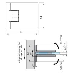 Flamea+ 8134ZN* brusehngsel