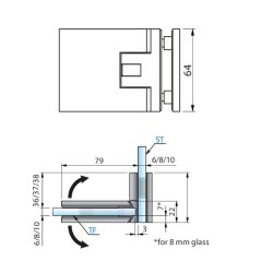 Flamea+ 8136ZN* brusehngsel