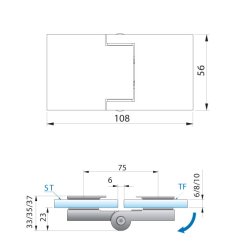 Flinter 8162 brusehngsel med  uden fjedre