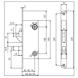 Assa Abloy connect 732 lsekasse dorn 50 venstre MG mikro