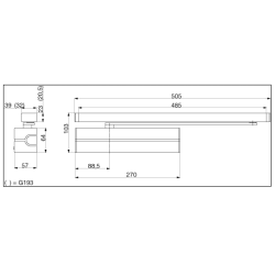 Abloy DC500 m/skinne G193 slv930160 930160, komplet, EN 1-4 