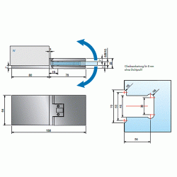 Flamea+ 8133ZN* brusehngsel glas-vg 180&deg;