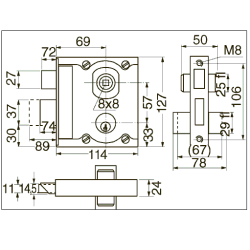 Assa Abloy gitterportl�s 5910 dorn 69