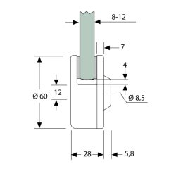 Rundt klembeslag enkeltsidet