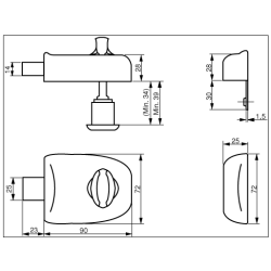 Assa Abloy kassel�s 5222 udadg�ende sort