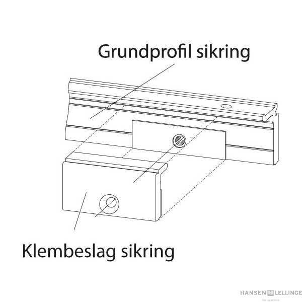 Grundprofil for sikringsversion 40 mm