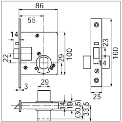 Assa Abloy 240 lsekasse dorn 55