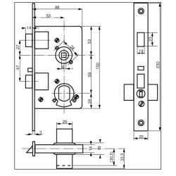 Assa Abloy 245 lsekasse dorn 55