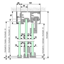 Portavant 60 twinline fastglasprofil komplet st