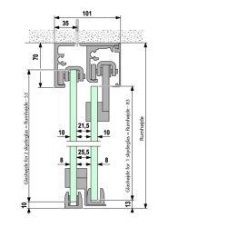 Portavant 60 twinline venstre komplet st, loft