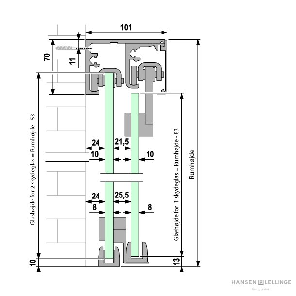 Portavant 60 twinline dobbeltdre komplet st, vg