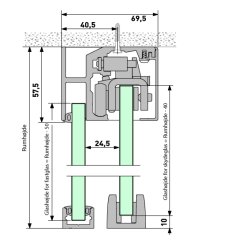 Portavant 60 komplet st for fastglas med enkeltdr