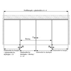 Portavant 60 komplet st for fastglas med dobbeltdr