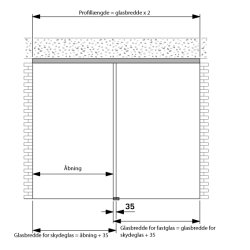 Portavant 60 komplet st for fastglas med enkeltdr