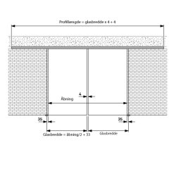 Portavant 60 komplet st for dobbeltdr, loft