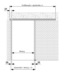 Portavant 60 komplet st for enkeltdr, loft