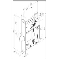 Assa Abloy 2020 mellemdrsls hjre/vendbar dorn 45