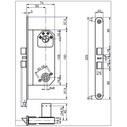 Assa Abloy 1560 lsekasse dorn 70 hjre