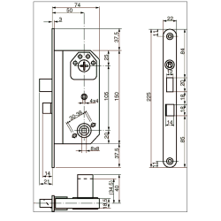 Assa Abloy 2000 lsekasse dorn 50 venstre