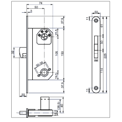 Assa Abloy 2587 lsekasse dorn 50