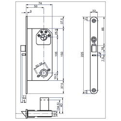 Assa Abloy 5585 lsekasse dorn 50 hjre