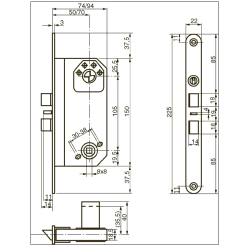 Assa Abloy lsekasse 560 dorn 50 venstre inkl blik