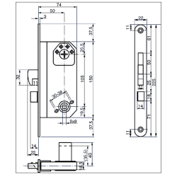 Assa Abloy 7787 lsekasse dorn 50 venstre