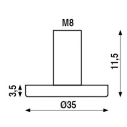 Grisetrynebolt 35 mm, M8