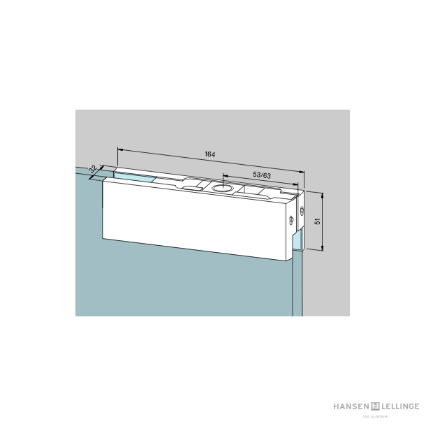 Dorma 03.110 PT20 f. 10 mm glas