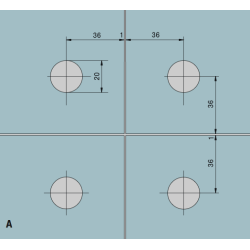 Dorma 03.170 PT80 alu 10 mm glas, dobbelt samlebeslag 