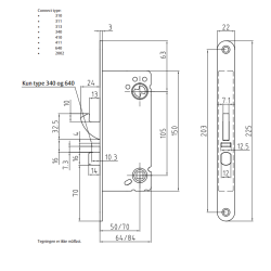 Assa Abloy Connect 2002 lsekasse dorn 50, MB mikro