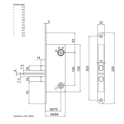 Assa Abloy Connect 222 lsekasse dorn 50