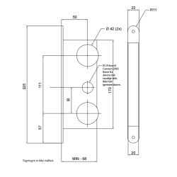 Assa Abloy Connect 234 lsekasse dorn 50 venstre MC mikro