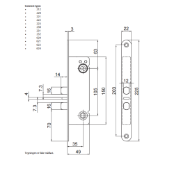 Assa Abloy Connect 622 lsekasse dorn 35 indadgende