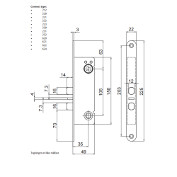 Assa Abloy Connect 624 lsekasse dorn 35 hjre ind