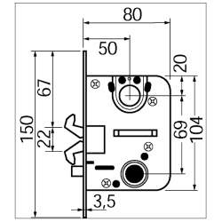Abloy 4960 mellemdrsls dorn 50