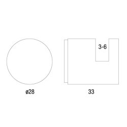 Spejlholder rund, 28 mm