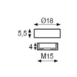 5516.** spejlroset 18 mm