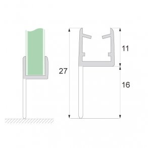 Ttningsliste med 16 mm lbe