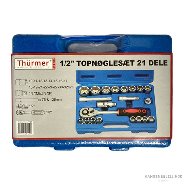 Topnglest 21 dele 1/2"