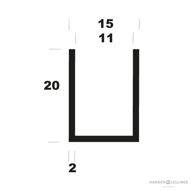 U-profil B15*H20*2